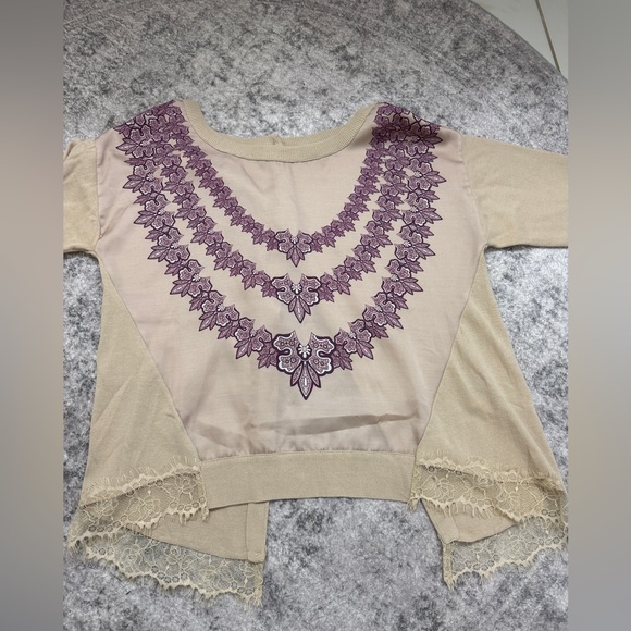 Patrizia Pepe Beige Cardigan/Top with bottoms on the back. Size: L - Picture 5 of 5